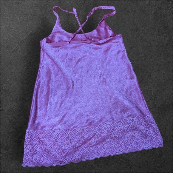 Vintage Victoria's Secret Pink Satin Chemise with Embroidered Hem - Picture 3 of 4